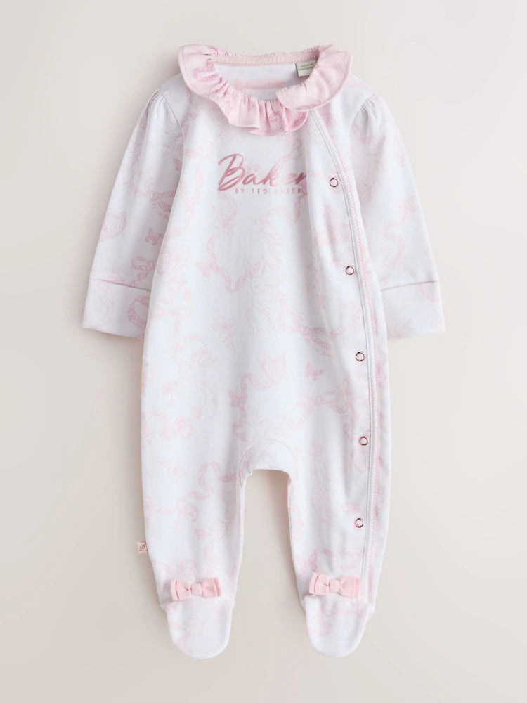 Baker by Ted Baker Pink Layette Sleepsuits 3 Pack