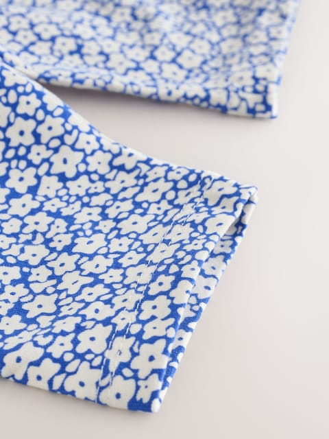 Blue Ditsy Floral Cropped Leggings (3mths-7yrs) - Size 3-6 Months (62-68cm)