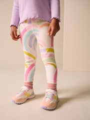 Ecru White Ribbed Leggings (3mths-7yrs)