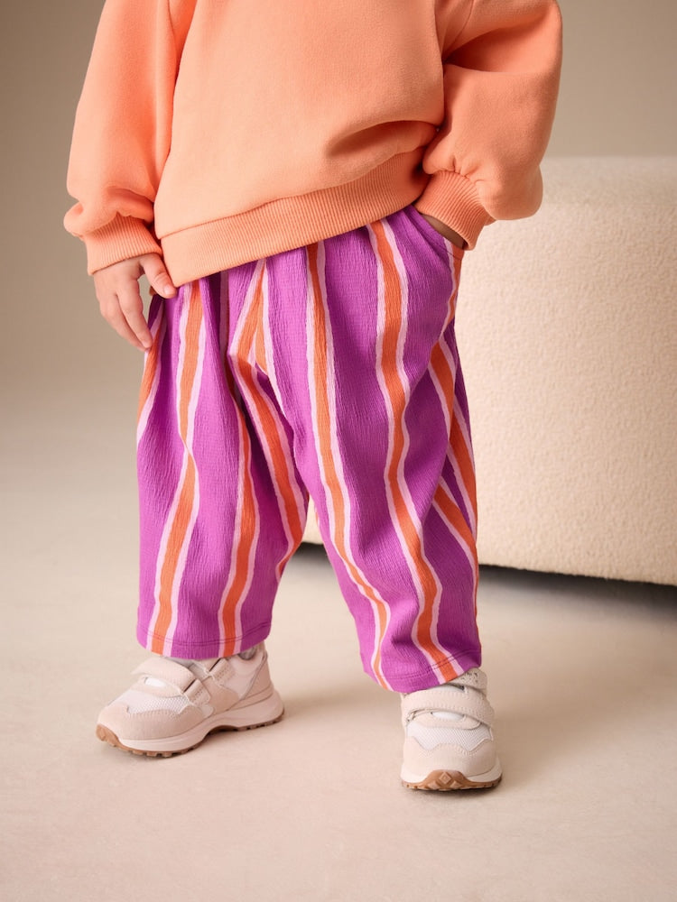 Purple Orange Stripe Barrel Leg Trousers (3mths-7yrs)