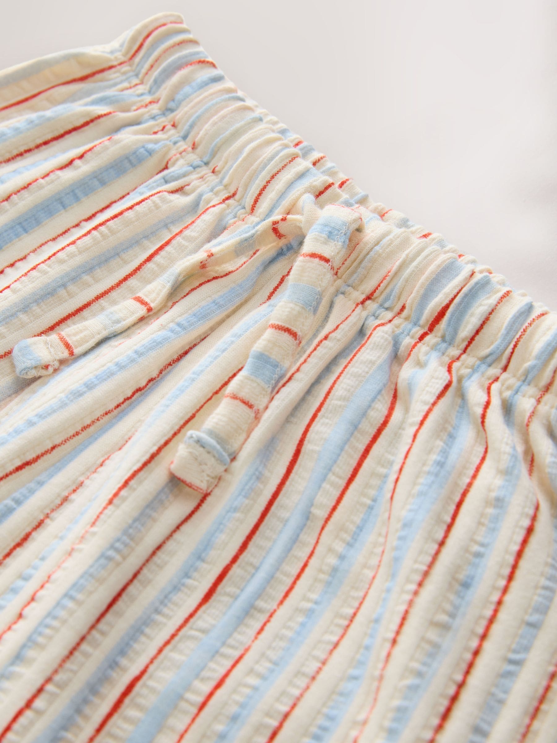 Ecru Red & Blue Stripe Wide Leg Trousers (3mths-7yrs) - Size 3-6 Months (62-68cm)