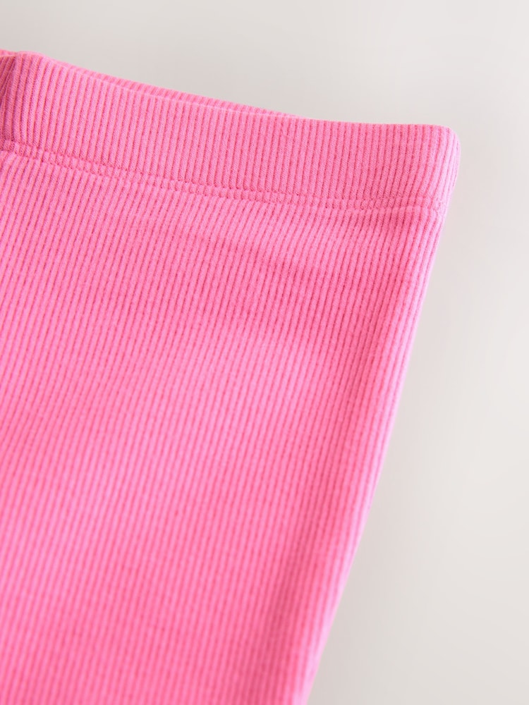 Bright Sugar Pink Rib Flare Leggings (3mths-7yrs) - Size 3-6 Months (62-68cm)