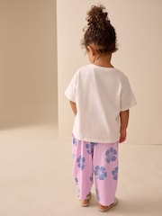 Lilac Purple Flower Barrel Leg Trousers (3mths-7yrs)
