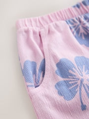 Lilac Purple Flower Barrel Leg Trousers (3mths-7yrs)