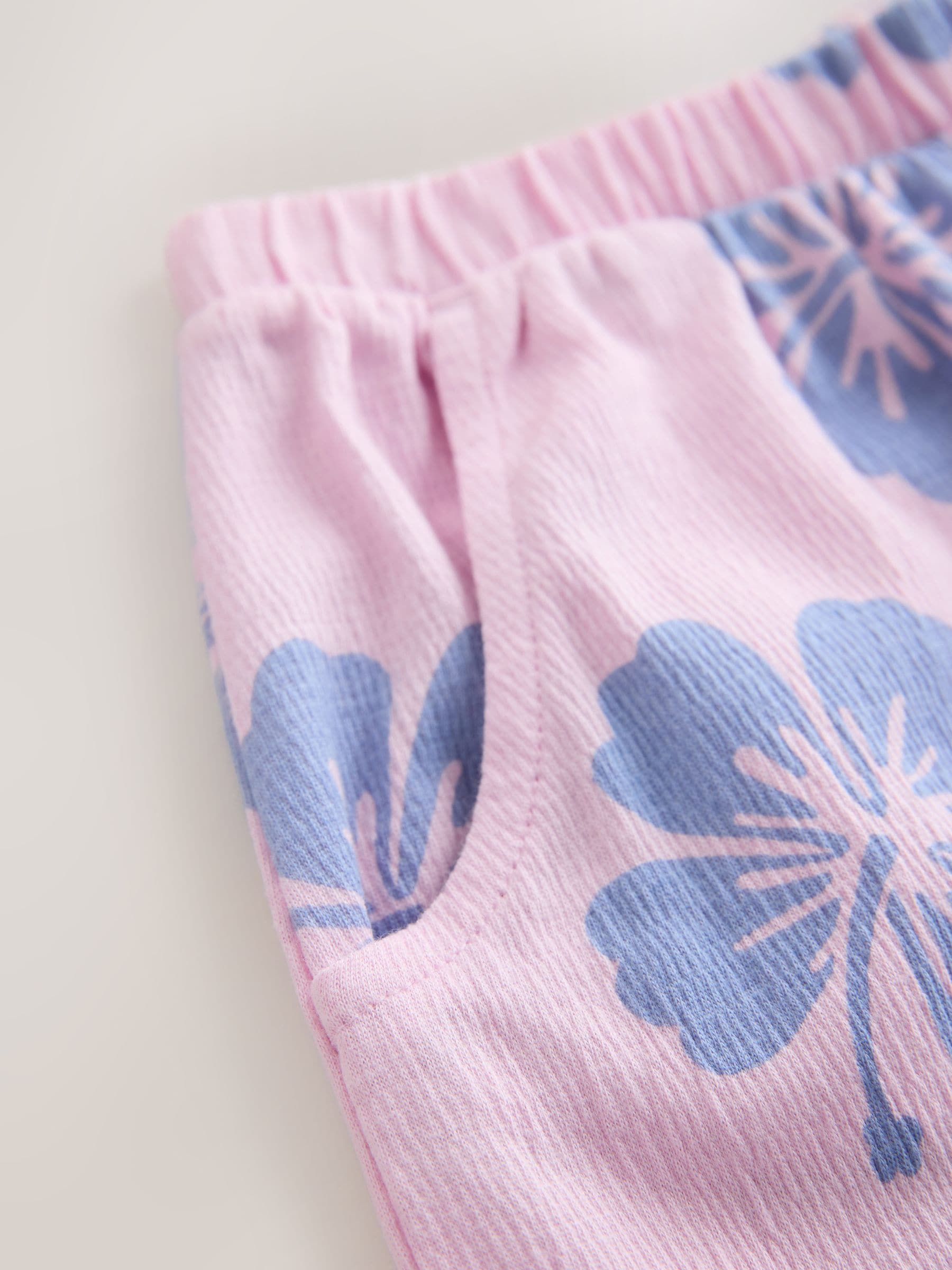 Lilac Purple Flower Barrel Leg Trousers (3mths-7yrs) - Size 3-6 Months (62-68cm)