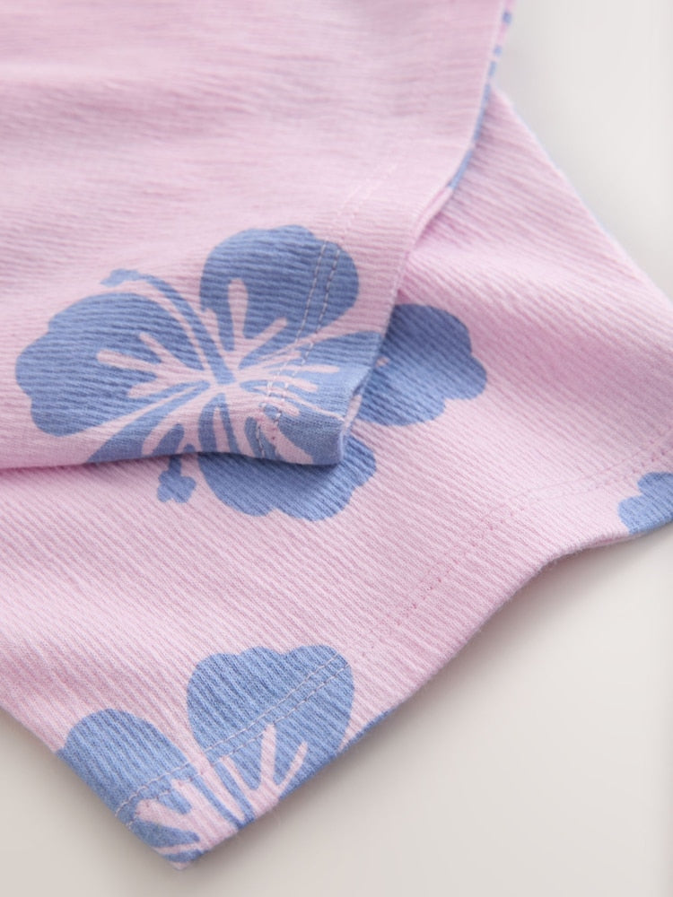 Lilac Purple Flower Barrel Leg Trousers (3mths-7yrs)