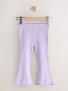 Neutral Lemon Print Rib Flare Leggings (3mths-7yrs) - Size 3-6 Months (62-68cm)