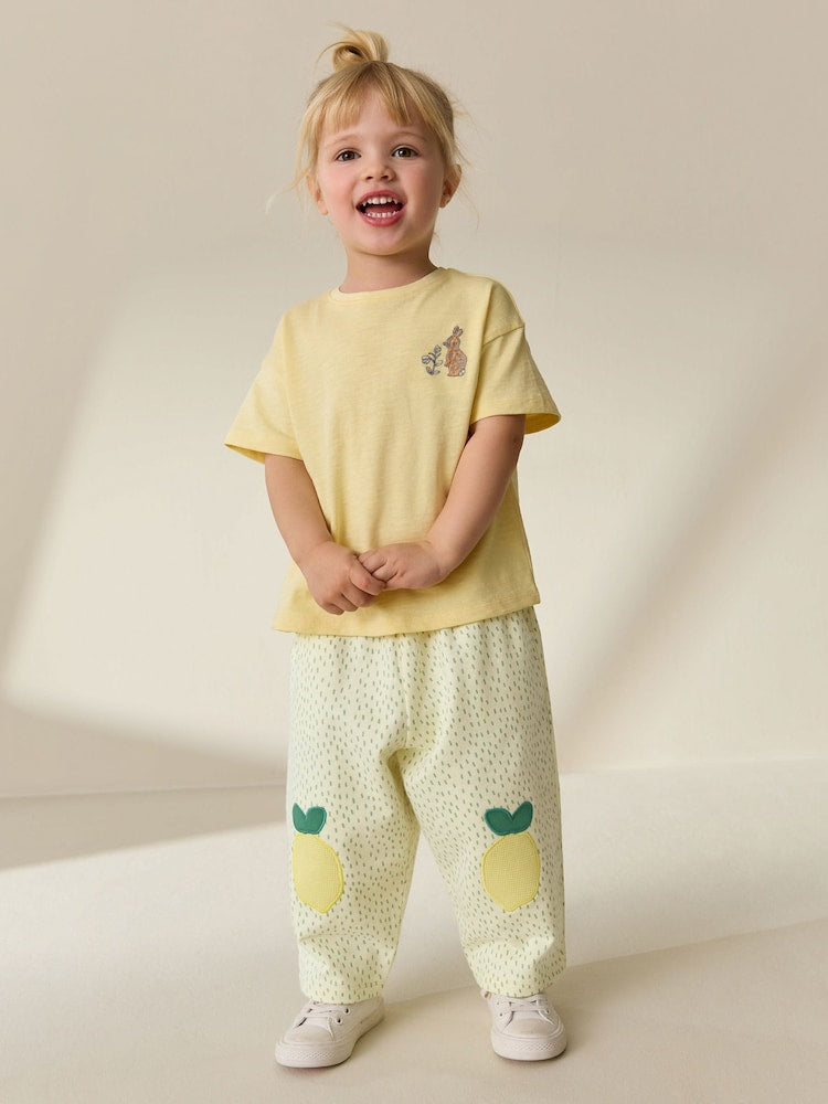 Yellow Lemons Embellished Barrel Trousers (3mths-7yrs)