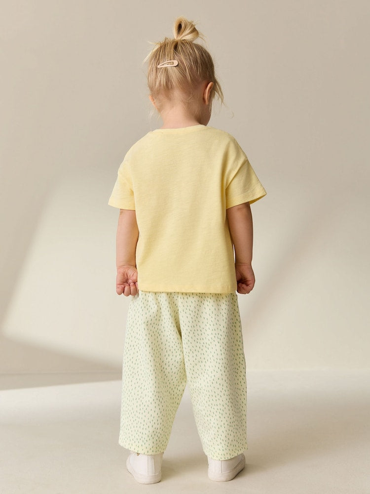 Yellow Lemons Embellished Barrel Trousers (3mths-7yrs)