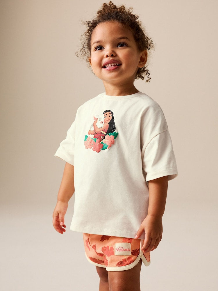 Coral/Ecru Disney Moana Short Sleeve Top and Shorts Set (3mths-7yrs)