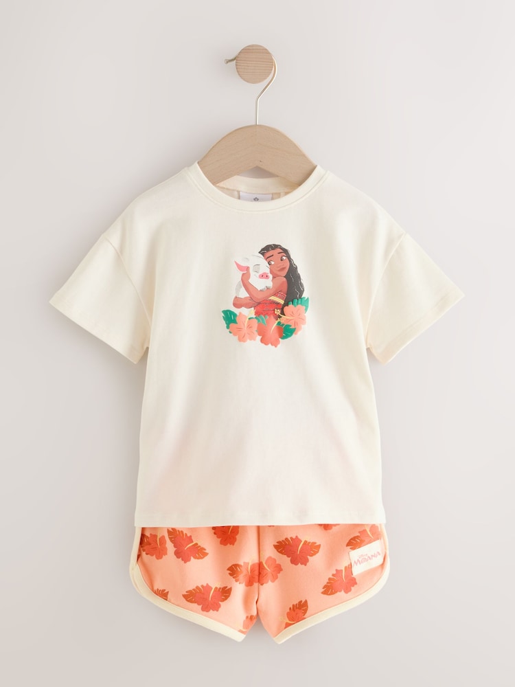 Coral/Ecru Disney Moana Short Sleeve Top and Shorts Set (3mths-7yrs)