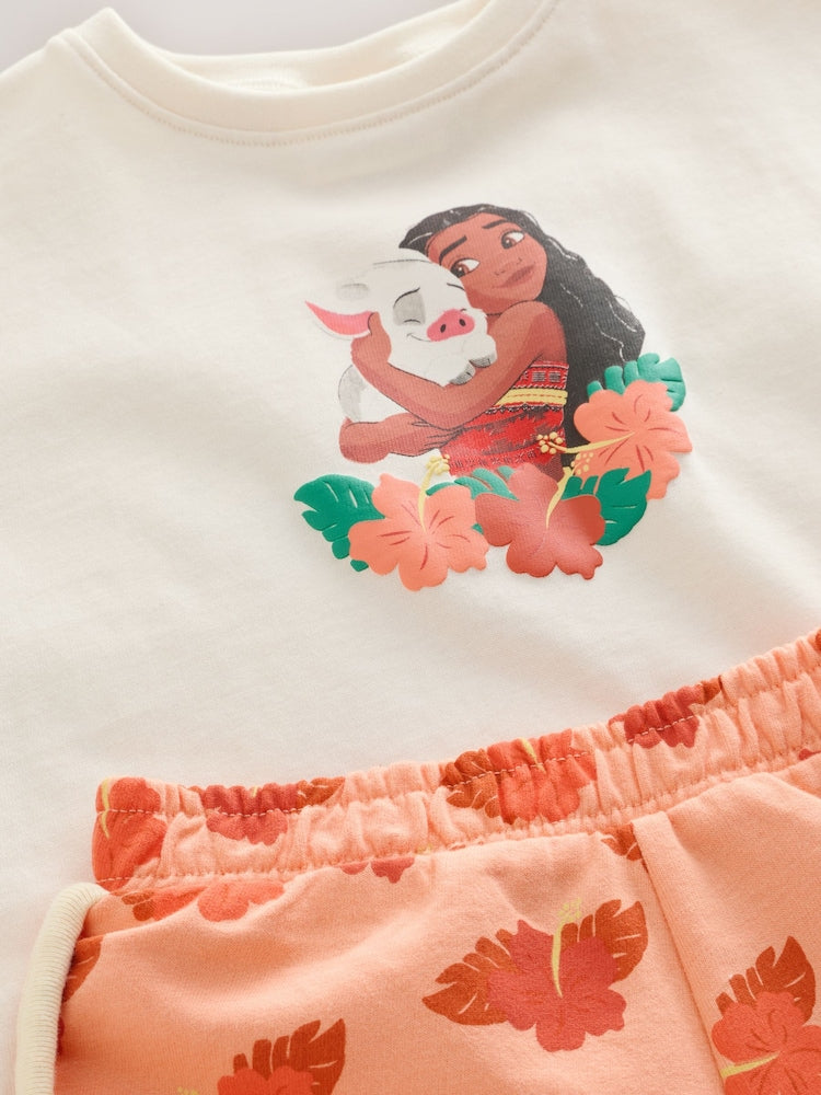 Coral/Ecru Disney Moana Short Sleeve Top and Shorts Set (3mths-7yrs)