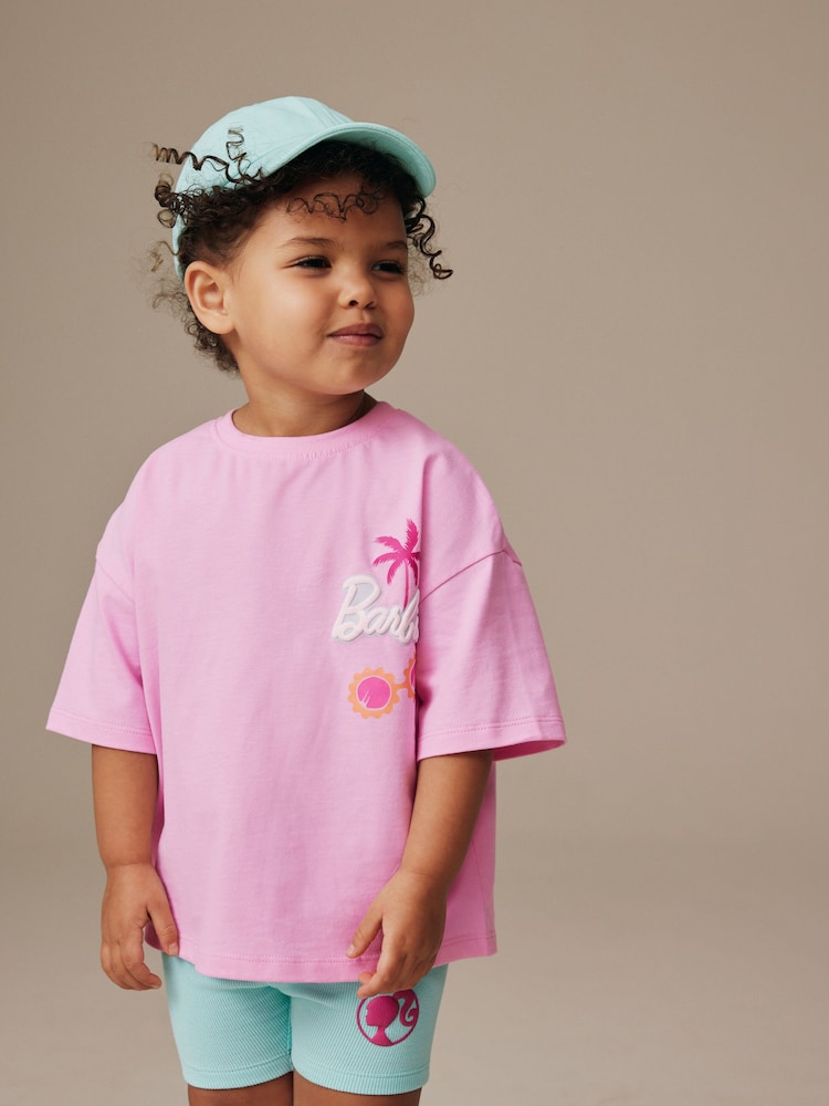 Pink Barbie Short Sleeve T-Shirt and Cycle Shorts Set (3mths-7yrs)