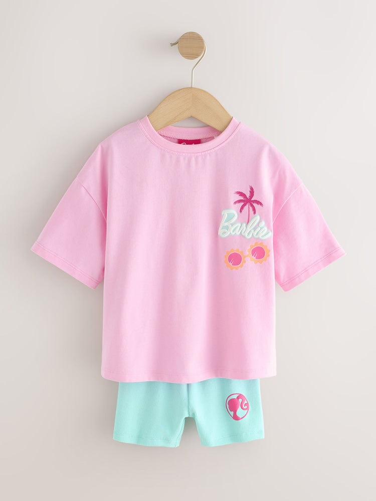 Pink Barbie Short Sleeve T-Shirt and Cycle Shorts Set (3mths-7yrs)