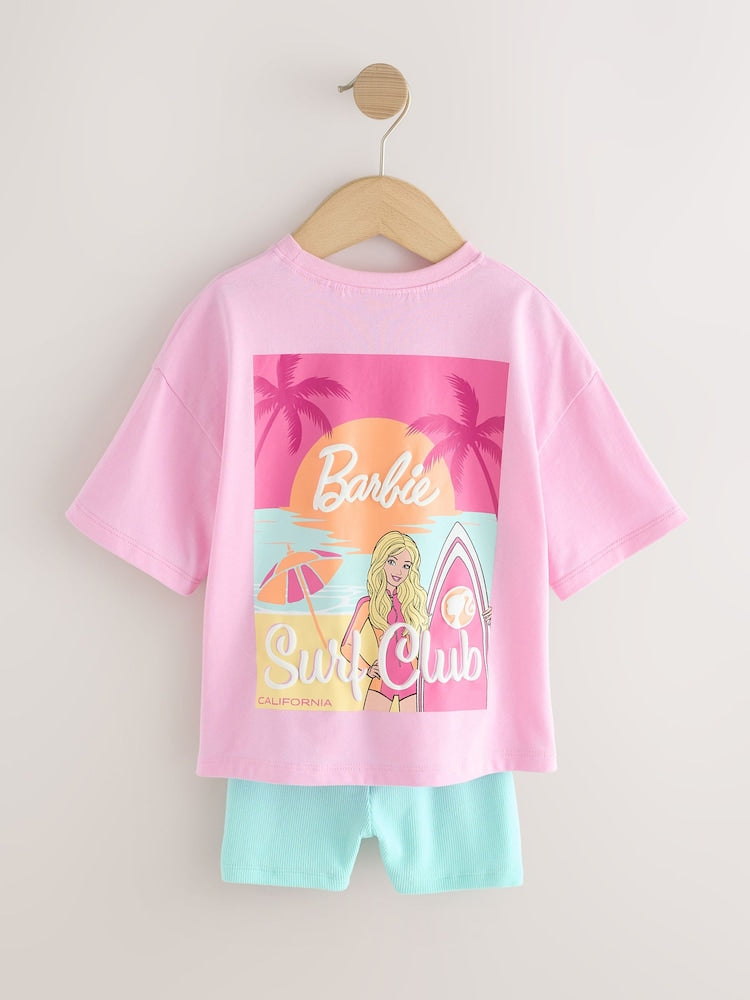 Pink Barbie Short Sleeve T-Shirt and Cycle Shorts Set (3mths-7yrs)