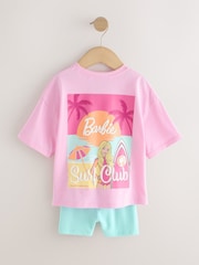 Pink Barbie Short Sleeve T-Shirt and Cycle Shorts Set (3mths-7yrs) - Size 3-6 Months (62-68cm)