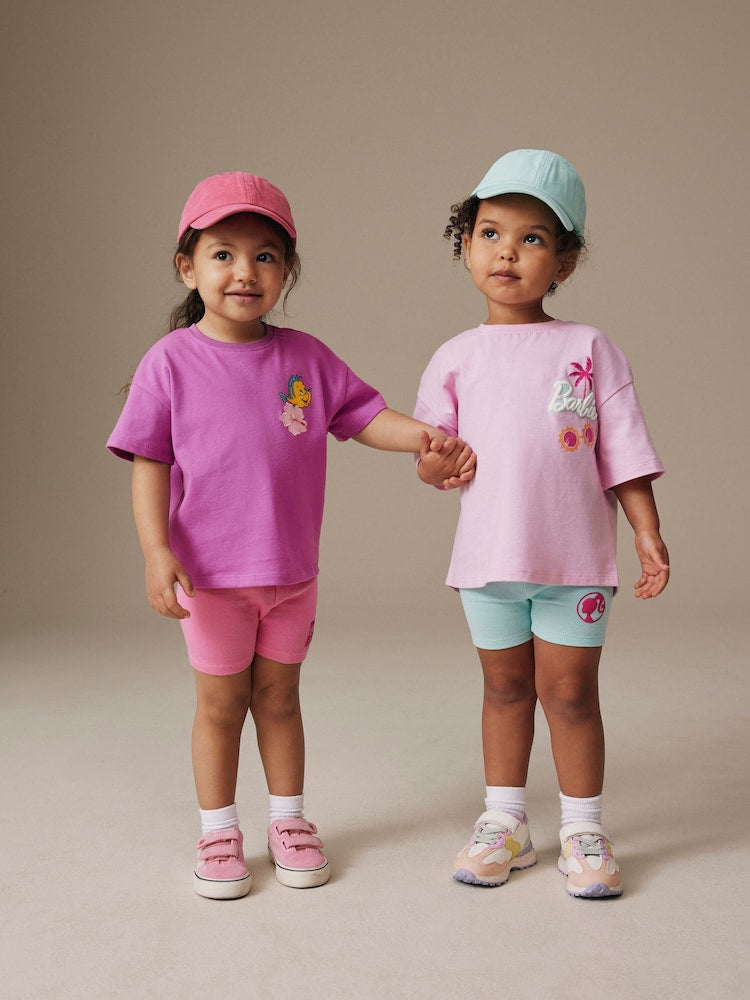Purple Disney Little Mermaid Short Sleeve T-Shirt and Rib Cycle Shorts Set (3mths-7yrs)