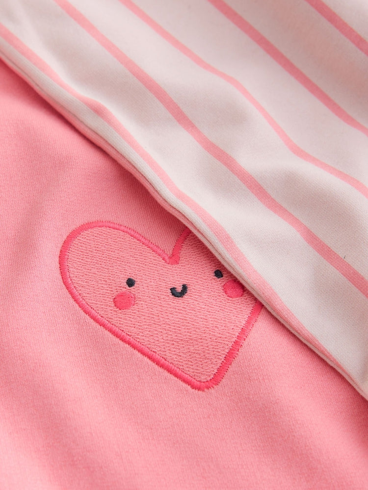Pink Hearts Top & Trousers Set 2 Pack (3mths-7yrs)