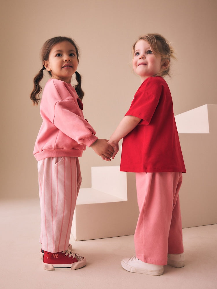 Pink Hearts Top & Trousers Set 2 Pack (3mths-7yrs)