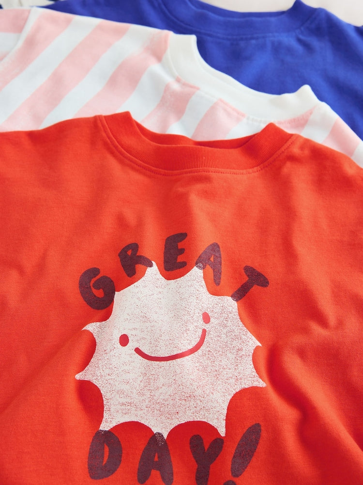 Blue/Pink T-Shirts 4 Pack (3mths-7yrs)