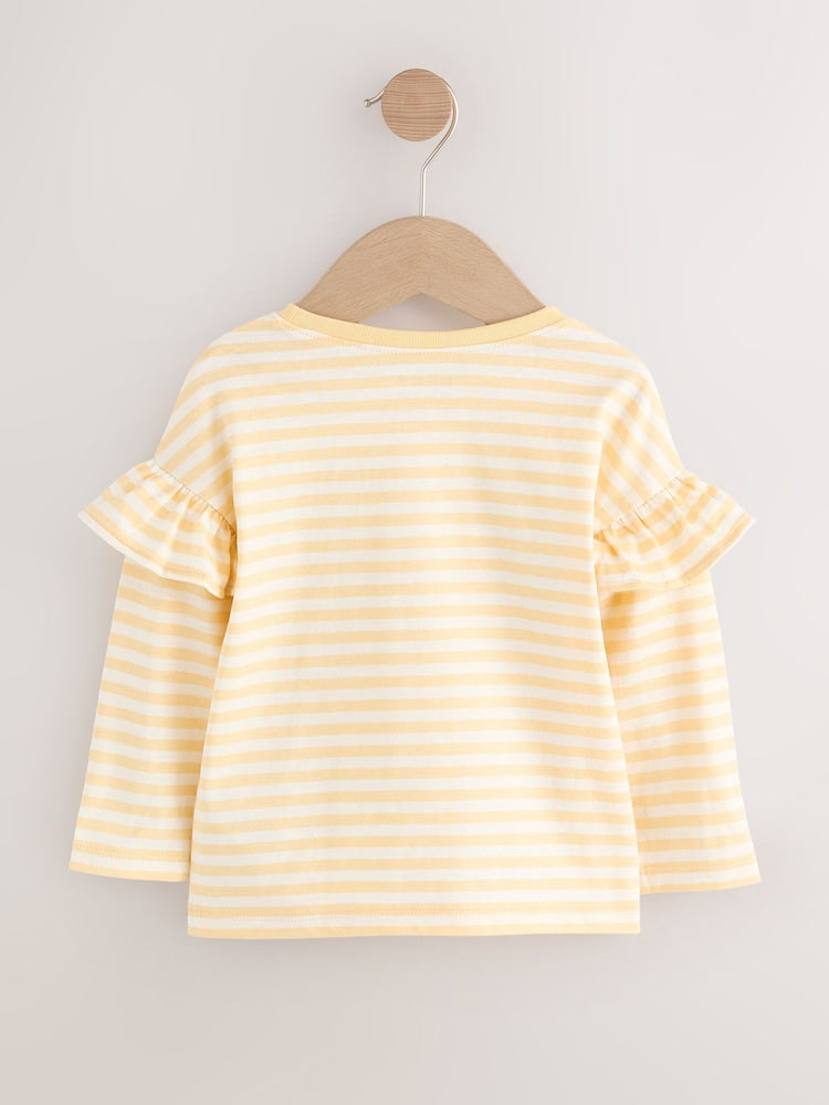 Neutral/Blue Long Sleeve T Shirts 4 Pack (3mths-7yrs)
