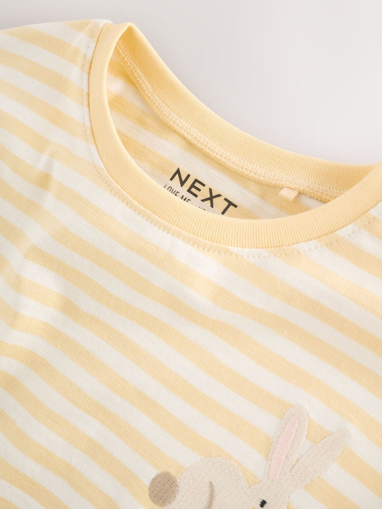 Neutral/Blue Long Sleeve T Shirts 4 Pack (3mths-7yrs)