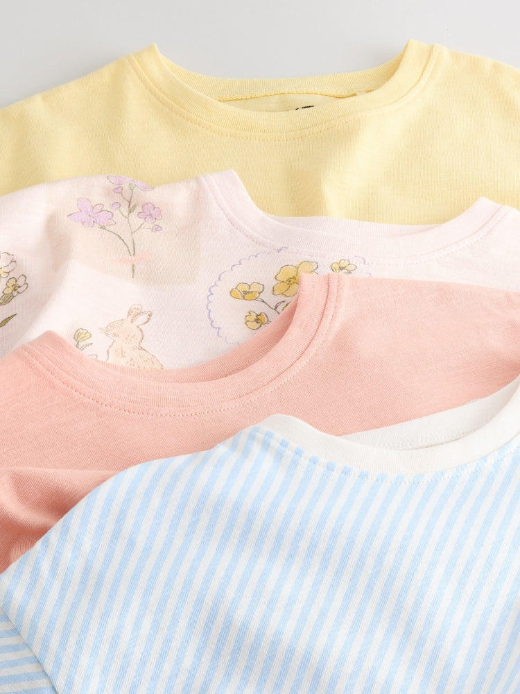 Blue/Yellow T-Shirts 4 Pack (3mths-7yrs)