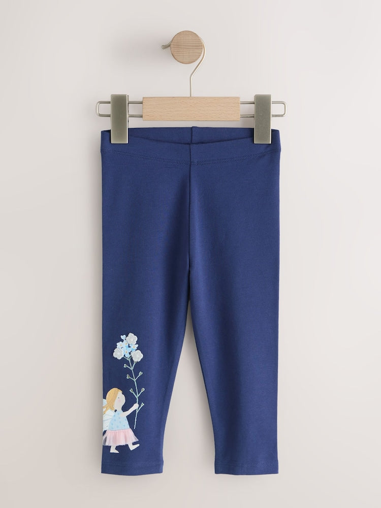 Neutral/Blue Leggings 4 Pack (3mths-7yrs)