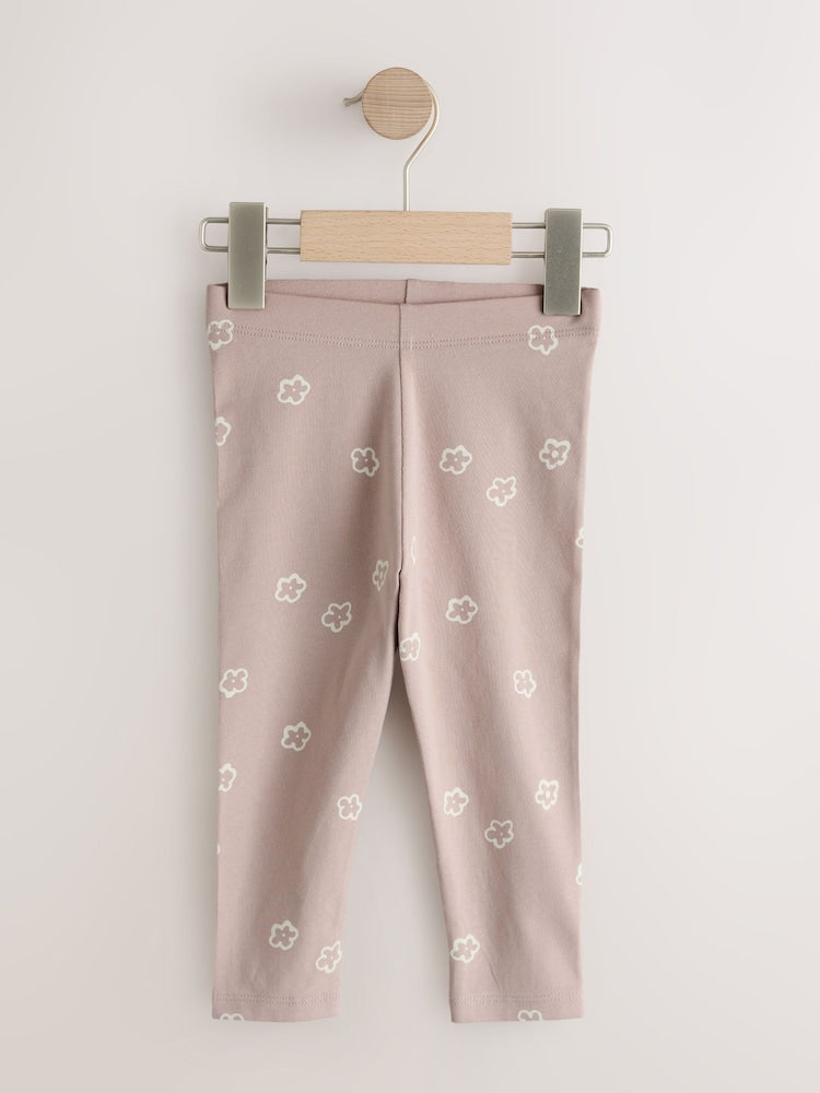 Neutral/Blue Leggings 4 Pack (3mths-7yrs)