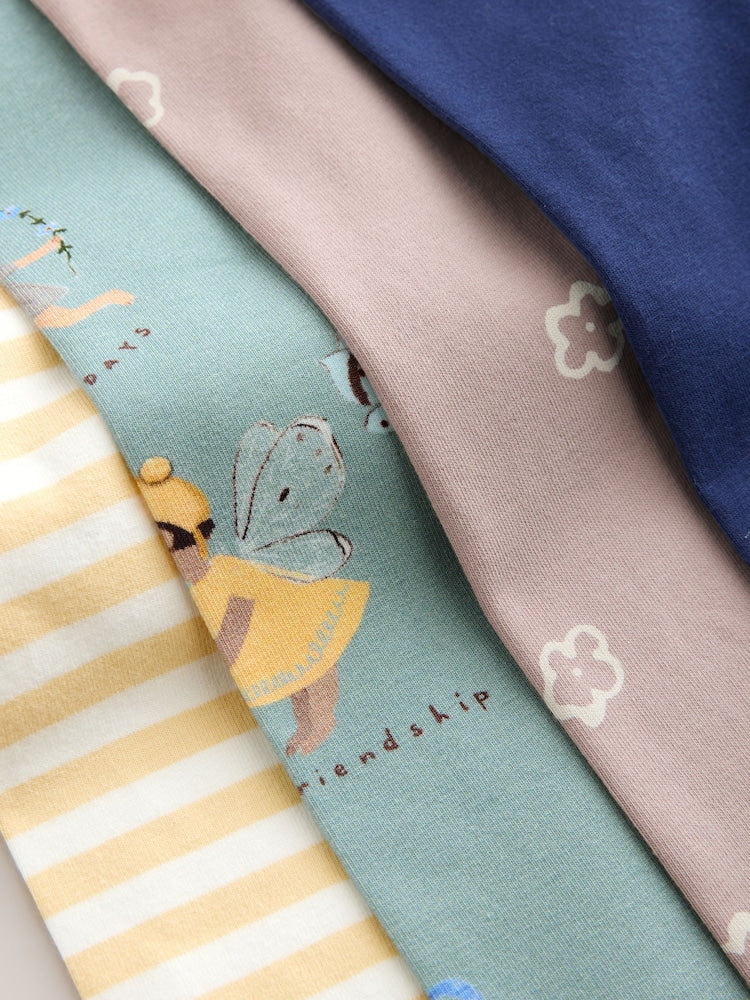 Neutral/Blue Leggings 4 Pack (3mths-7yrs)