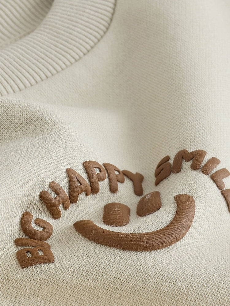Stone Big Happy Smile Crew Neck Sweatshirt and Shorts Set (3mths-7yrs)