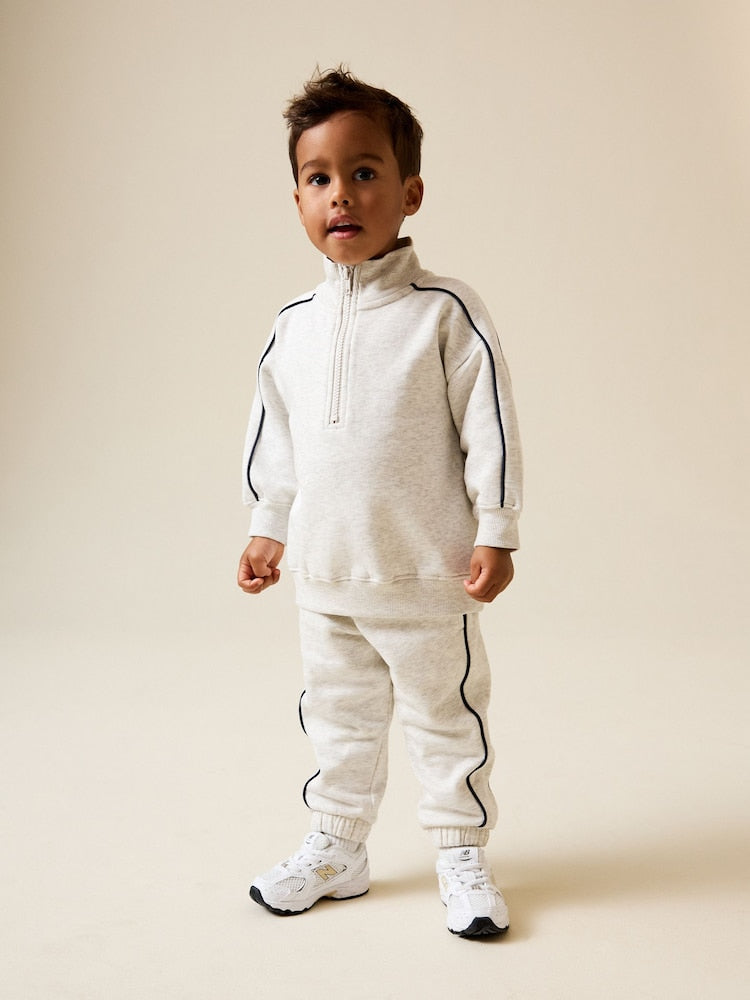 Grey Marl Half Zip Top and Joggers Set (3mths-7yrs)
