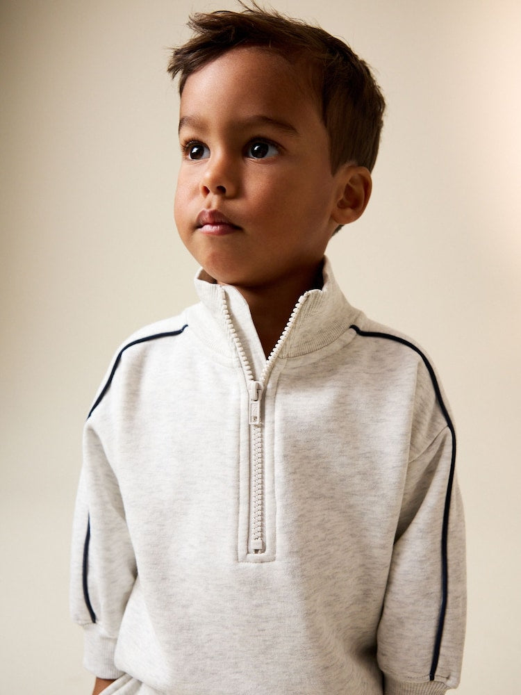Grey Marl Half Zip Top and Joggers Set (3mths-7yrs)