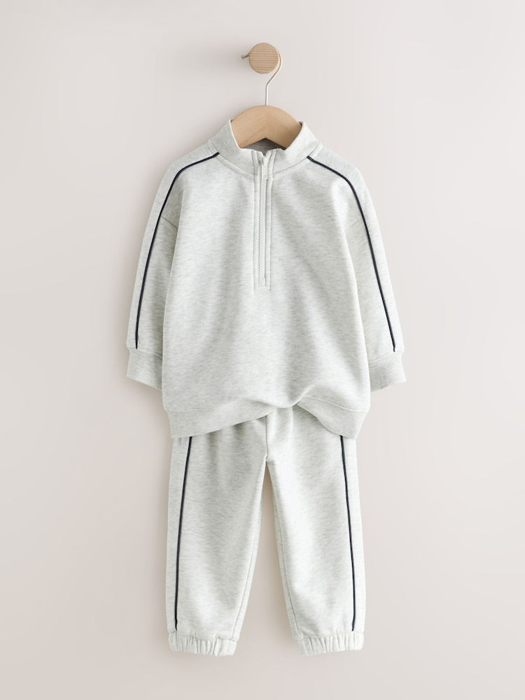 Grey Marl Half Zip Top and Joggers Set (3mths-7yrs)