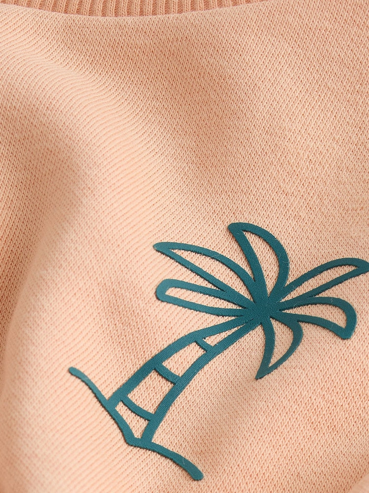 Orange Cool Kids Club Crew Neck Sweatshirt and Shorts Set (3mths-7yrs)