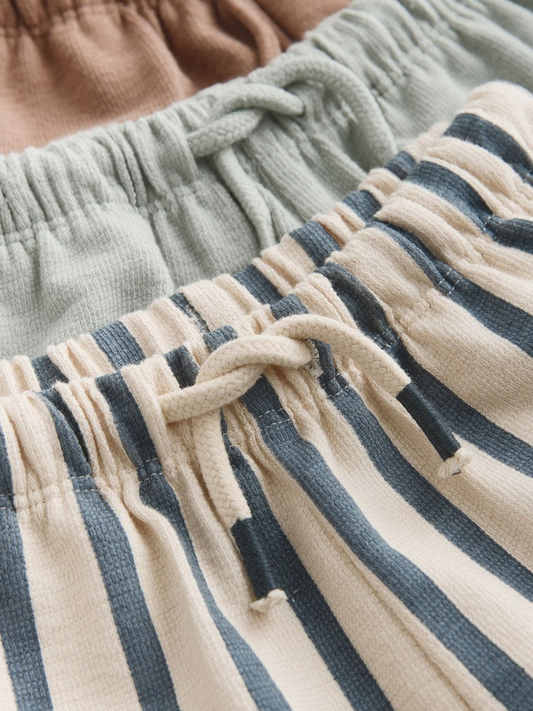 Blue Tan And Stripe Stripe Joggers 3 Pack (3mths-7yrs)