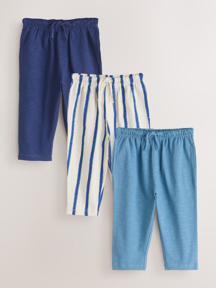 Blue Stripe Joggers 3 Pack (3mths-7yrs)