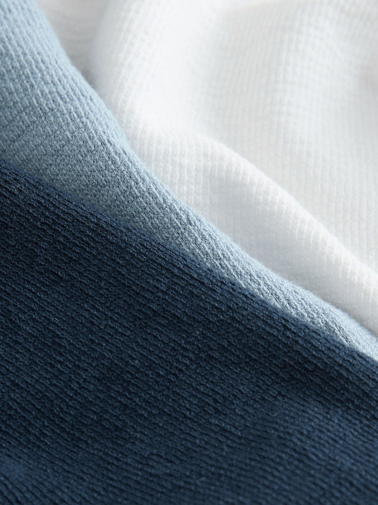 Navy/Blue/Stone Short Sleeve Henley Neck T-Shirts 3 Pack (3mths-7yrs)
