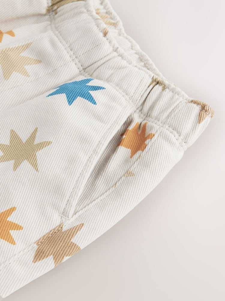 Multi Star Print Pull On Wide Trousers (3mths-7yrs)
