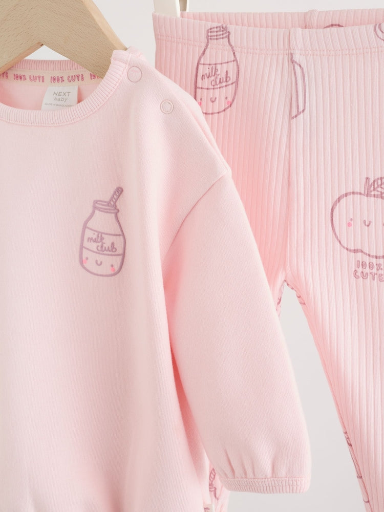 Pink Baby Sweatshirt and Leggings 2 Piece Set (0mths-2yrs) (0mths-2yrs)