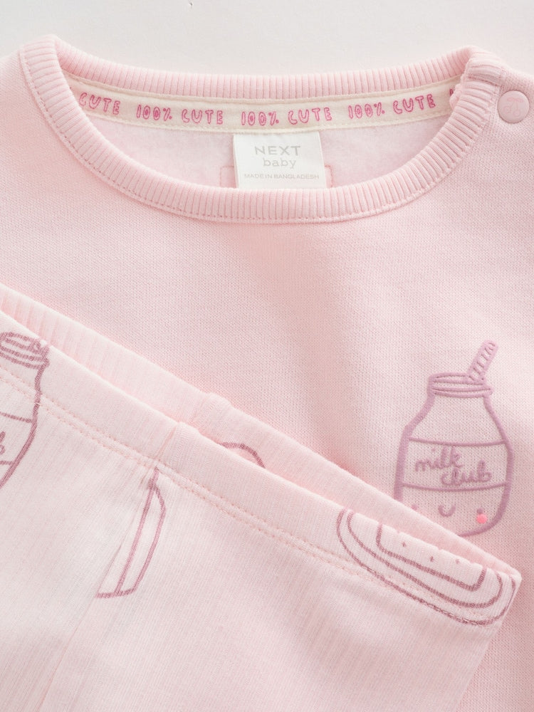 Pink Baby Sweatshirt and Leggings 2 Piece Set (0mths-2yrs) (0mths-2yrs)