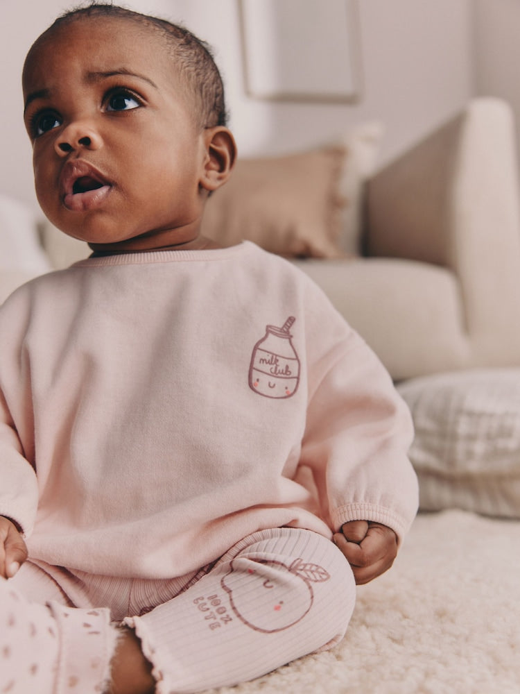 Pink Baby Sweatshirt and Leggings 2 Piece Set (0mths-2yrs) (0mths-2yrs)