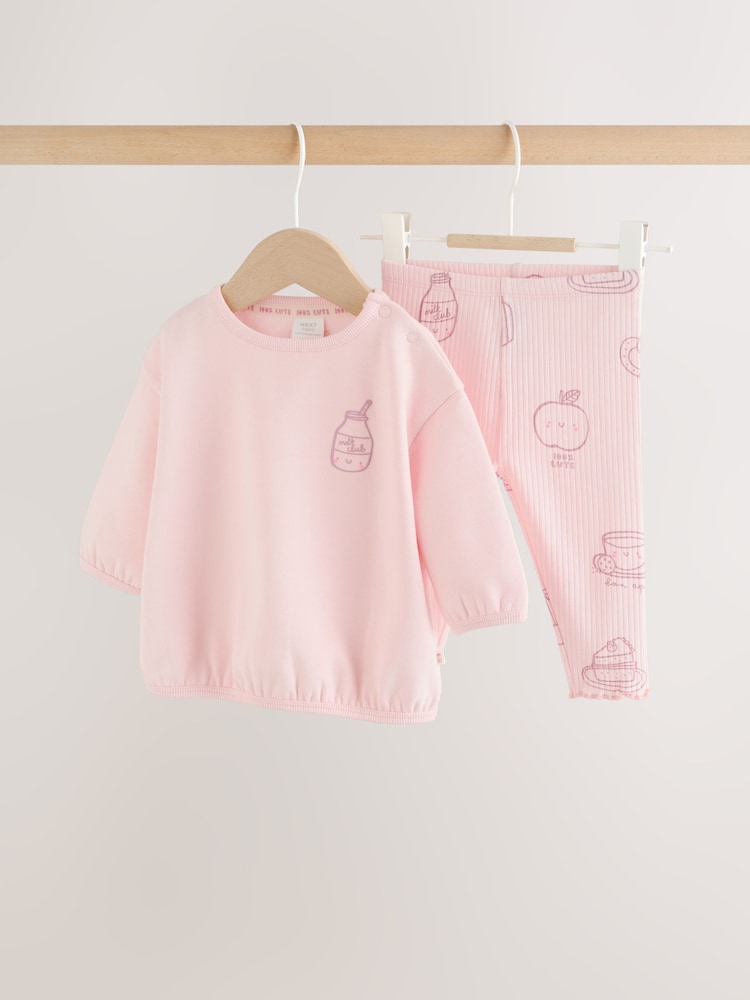 Pink Baby Sweatshirt and Leggings 2 Piece Set (0mths-2yrs) (0mths-2yrs)