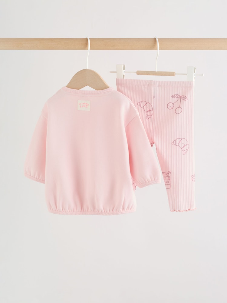 Pink Baby Sweatshirt and Leggings 2 Piece Set (0mths-2yrs) (0mths-2yrs)