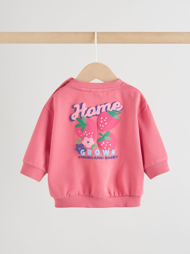 Red Strawberry Baby Sweatshirt and Leggings 2 Piece Set (0mths-2yrs) (0mths-2yrs)