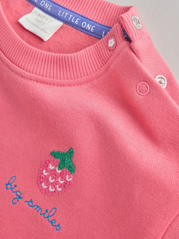 Red Strawberry Baby Sweatshirt and Leggings 2 Piece Set (0mths-2yrs) (0mths-2yrs)
