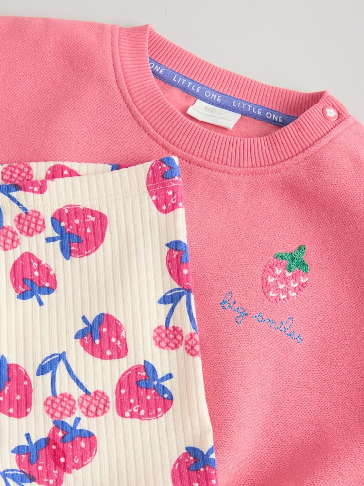 Red Strawberry Baby Sweatshirt and Leggings 2 Piece Set (0mths-2yrs) (0mths-2yrs)