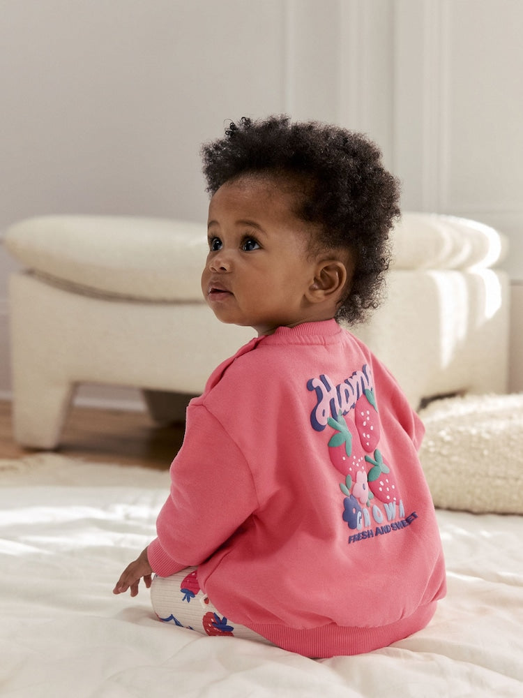 Red Strawberry Baby Sweatshirt and Leggings 2 Piece Set (0mths-2yrs) (0mths-2yrs)