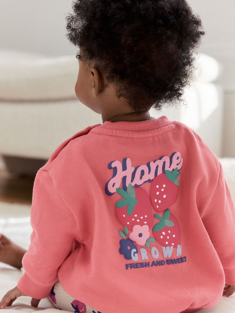 Red Strawberry Baby Sweatshirt and Leggings 2 Piece Set (0mths-2yrs) (0mths-2yrs)