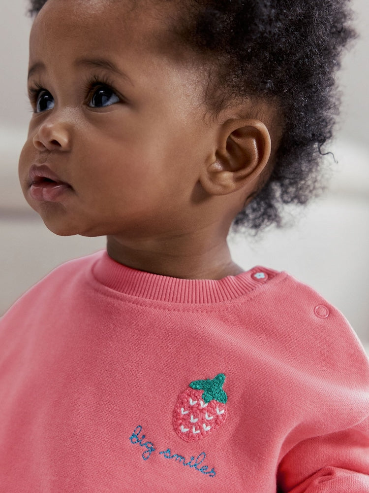 Red Strawberry Baby Sweatshirt and Leggings 2 Piece Set (0mths-2yrs) (0mths-2yrs)